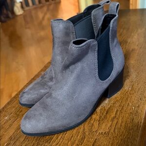 Gray Suede Ankle Boots